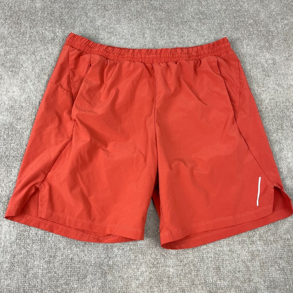 All In Motion Shorts Mens Small Orange Elastic Waist Workout Training Activewear